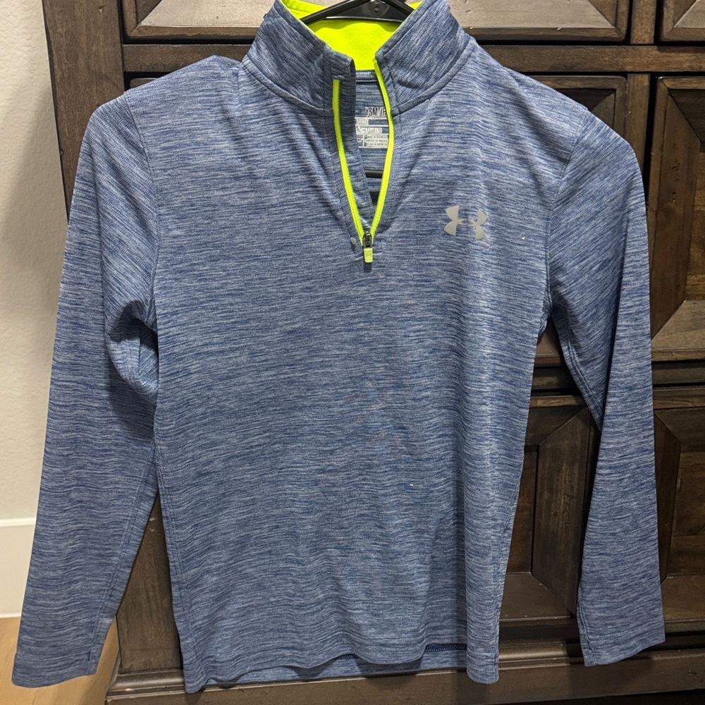 Under Armour Kids Heathered Blue Long Sleeve Shirt